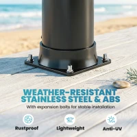 Outsunny Duș solar 40 L Duș de grădină cu duș de mână, cap de duș, robinet, temperatură reglabilă(m-4)