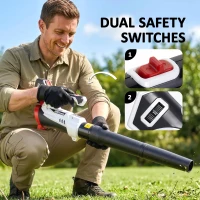 Outsunny Leaf Blower Cordless with 4000mAh Battery & Charger, 18V Lightweight Handheld Garden Blower with 6 Speed Levels(m-7)