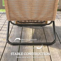 Outsunny Leżanka rattanowa w kształcie litery S z poduszką, oddychająca powierzchnia, stalowa rama(m-7)