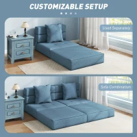 HOMCOM Fotel-łóżko, fotel relaksacyjny, łóżko dla gości, zdejmowany pokrowiec, 70 cm x 70 cm x 61 cm, ciemnoniebieski(m-7)