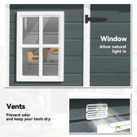 Outsunny Szopa Ogrodowa 3,2 m², Schowek z Płaskim Dachem, 303x123x197 cm z Oknem, Zamykana, Podwójne Drzwi, Wentylacja, Podłoga(m-5)