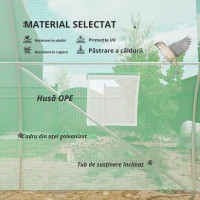 Outsunny Seră de Grădină Tunnel 18 m² 8 ferestre, Ușă cu Fermoar Rulabil Structură Tubulară Oțel, 6L x 3l x 2H m Verde(m-6)