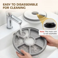 PawHut Alimentador automático, dispensador sem fio com temporizador para até 6 refeições, display LED, pack refrigerante Cinza(m-5)