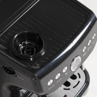 HOMCOM 15 Bar Coffee Machine, with Adjustable Grind, Steamer and Accessories - Black(m-10)