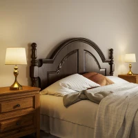 HOMCOM Dimmable Bedside Lamps Set of 2, Modern Table Lamps with 3 Colour Temperatures, USB A+C Charging Ports and Linen Shade for Living Room Bedroom Office, Gold Tone(m-9)