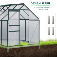 Outsunny Sera Walk-In Aluminiu & Policarbonat – Ventilatie si Jgheab(m-7)