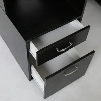 HOMCOM Computer Desk with Drawers and Storage Shelves, Office Desk Writing Table with Printer Stand, Large Workstation for Study Play Work Home Office, 137 x 55 x 92cm, Black(m-10)