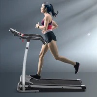 HOMCOM Tapis de course électrique pliant 440 W tapis roulant motorisé vitesse réglable 1-10 Km/H écran LCD multifonctions 12 programmes prédéfinis support iPad porte-gobelets châssis acier noir argent(m-10)