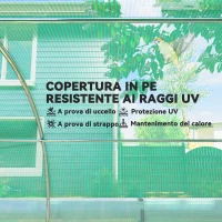 Outsunny Serra a Tunnel 3x2 m con Rete Ombreggiante Extra, Finestre e Ingresso a Zip, in PE e Acciaio, Verde(m-6)