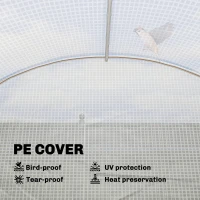 Outsunny Szklarnia foliowa 2,7 x 2 x 2 m z półkami, rolowanymi drzwiami, 6 oknami, wspornikami(m-6)