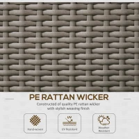 Outsunny Donica z kratką, odporna na warunki atmosferyczne, polirattan, 103 x 29 x 103 cm, szary(m-6)