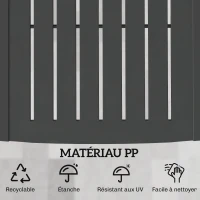 Outsunny Lot de 2 chaises longues de jardin en plastique PP avec plateau latéral, inclinables à 5 positions, gris(m-6)