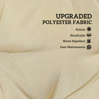 Outsunny Wodoodporne poduszki na krzesła z oparciem i paskami do użytku wewnętrznego i zewnętrznego, beżowe(m-4)