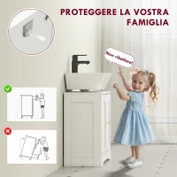 HOMCOM Mobile Sotto Lavabo Bagno a 2 Ante con Ripiano Regolabile su 3 Livelli, in Legno, 60x30x65 cm, Bianco(m-6)