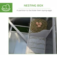 PawHut Wood Chicken Coop Hutch Hen House Cage PC Roof w/ Run Nest Box Deluxe 160 x 75 x 80 cm(m-6)