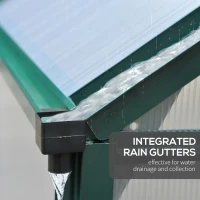 Outsunny Clear Polycarbonate Greenhouse Large Walk-In Green House Garden Plants Grow Galvanized Base Aluminium Frame w/ Slide Door (6 x 6ft)(m-7)