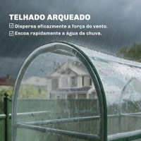 Outsunny Estufa Pequena de 3 Níveis 2 Portas Enroláveis Estrutura de Aço Cobertura de Plástico 143x46x164 cm Transparente(m-8)