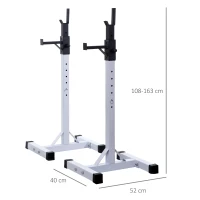 HOMCOM Stockage/support de musculation entrainement pour barre longue haltère charge max. 150 Kg(m-3)