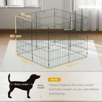PawHut 8 Panel Pet Playpen for Medium Dogs Indoor Outdoor 80 cm Height(m-3)