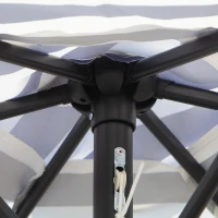 Outsunny Chapéu de Sol Exterior Ø230 cm com Ângulo Ajustável e Manivela Impermeável Azul e Branco(m-9)