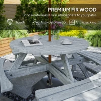 Outsunny 8-Seater Wooden Picnic Set-Fir Wood(m-5)