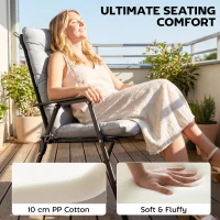 Outsunny Patio Chair Cushions Set of 4, Waterproof Non-Slip Lounge Chair Cushions, 112x53cm, Light Grey(m-4)