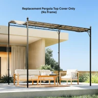 Outsunny Zastępczy dach do pergoli zadaszenie tarasu dach na wymianę do pawilonu 3 x 3 m 298 x 293 cm kremowobiały(m-9)