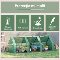 Outsunny sera gradina cu prelata, 270x90x90cm, verde(m-6)