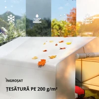 Outsunny Garaj Moto Exterior 3x3 m Impermeabil cu Ușă și Ventilație Rulabilă, Cort-Garaj pentru Biciclete și Unelte PE și Metal, Anti-UV, Alb(m-6)