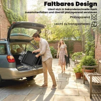 Outsunny Set van 2 opvouwbare tuinstoelen met hoge rugleuning en armleuningen, staal Texteline, zwart 58 x 62 x 97 cm(m-5)