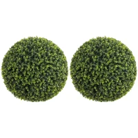 HOMCOM 52 cm Kunstmatige Eucalyptusballen in Set van 2, UV-bestendige Decoratieve Planten met 1086 Bladeren voor Binnen en Buiten(m-10)