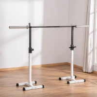 HOMCOM Support pour haltères support de musculation repose haltères hauteur réglable charge max. 150 kg acier 52 x 48 x 160 cm noir et blanc(m-10)