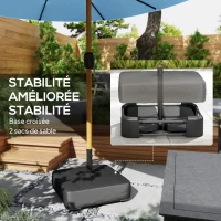 Outsunny Parasol de jardin double 5 x 3 m parasol de jardin extérieur avec base incluse, manivelle, protection UV, bleu(m-7)