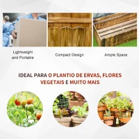 Outsunny Floreira de Madeira com Base Aberta para Cultivar Plantas Flores Ervas Floreira Exterior Retangular 120x40x40 cm Carbonizada(m-6)