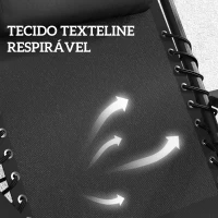 Outsunny Conjunto de 2 Espreguiçadeiras Jardim Exterior Dobráveis de Gravidade Zero com Mesa Auxiliar com Suportes para Copos Almofada de Cabeça Preto(m-6)