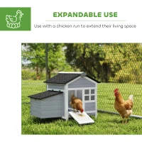PawHut Wooden Chicken Coop with Pull-Out Tray Nesting Box for 1-2 Chickens(m-6)
