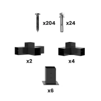 Outsunny 12PCS Pergola Kit, Pergola Brackets with 3-Way & 4-Way Corner Brackets for 9.6 x 9.6 cm (Actual 9.2 x 9.2 cm) Lumber(m-10)