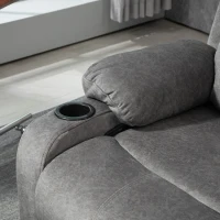 HOMCOM Microfibre Manual Reclining Armchair with 135° Recline Back and Footrest - Grey(m-10)