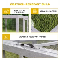 PawHut Rabbit Hutch Outdoor, Foldable Guinea Pig House with Openable Top, for 3 Bunnies, Ducks, Chickens, 110 x 105 x 50 cm(m-7)