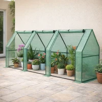 Outsunny sera gradina cu prelata, 270x90x90cm, verde(m-17)