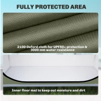 Outsunny Namiot na rowery dla 2 rowerów, garaż rowerowy z wentylacją, UPF50+, wodoodporny, tkanina Oxford 210D, 200 x 80 x 170 cm(m-5)