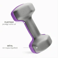 SPORTNOW Lot d'haltères hexagonaux, haltères musculation, 2 x 1 kg, 2 x 2 kg, 2 x 3 kg, avec support convertible d'haltères(m-6)