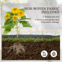 Outsunny 3 Tier Garden Planters with Trellis for Vine Climbing, Wooden Raised Beds, 95x95x110cm, Natural Tone(m-6)