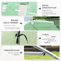 Outsunny Seră de Grădină Tunnel 18 m² 8 ferestre, Ușă cu Fermoar Rulabil Structură Tubulară Oțel, 6L x 3l x 2H m Verde(m-4)