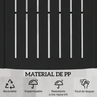 Outsunny Conjunto de 2 Tumbonas Reclinables de Plástico PP con Bandeja Lateral Respaldo Ajustable 5 Niveles 192x57x28,5 cm Negro(m-6)