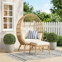 HOMCOM 52 cm Kunstmatige Eucalyptusballen in Set van 2, UV-bestendige Decoratieve Planten met 1086 Bladeren voor Binnen en Buiten(m-2)