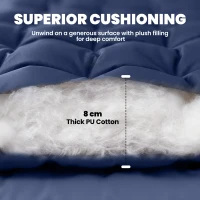 Outsunny Sleeping Mat, Foldable Camping Mattress Pad with Four Corner Elastic Straps, Dark Blue(m-4)