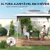 Outsunny Tenda Dobrável 3,5x3,5 m Pop-up com Altura Ajustável 3 Níveis Teto Duplo Fecho Central e Bolsa UPF50+ Cinzento(m-7)