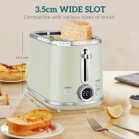 HOMCOM Zestaw Czajnik i Toster, Wyświetlacz LED, 1,7 litra, 2200W, Retro Design, Funkcja pamięci, Szary(m-6)