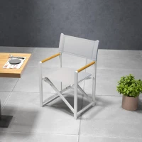 Outsunny Chaise de camping chaise de jardin pliable tissu respirant pour jardin, pêche, plage, pique-nique gris(m-10)